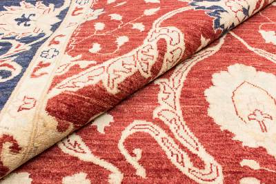 Red and blue oriental rug